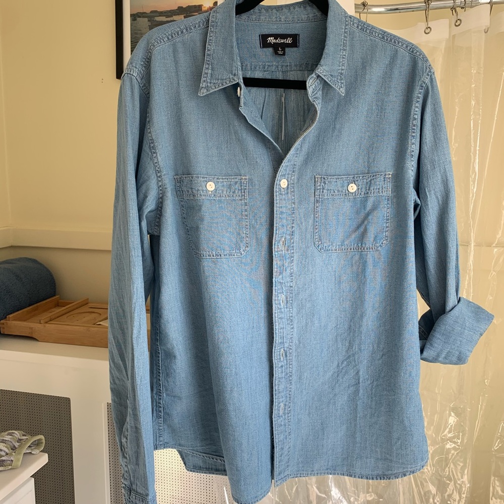 Madewell cotton chambray shirt-Large NWT